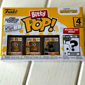 Funko Bitty Pop Minions with display shelf. New unopened box. With mystery gift